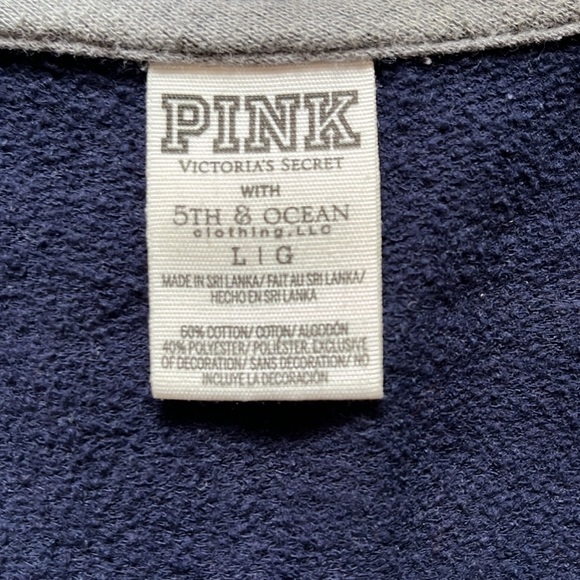 Penn State Victoria Secret Large long sleeve quarter 1/4 zip blue white gray - Picture 7 of 10